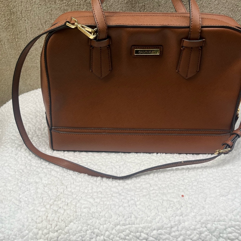 Calvin Klein Brown Satchel with Classic Design